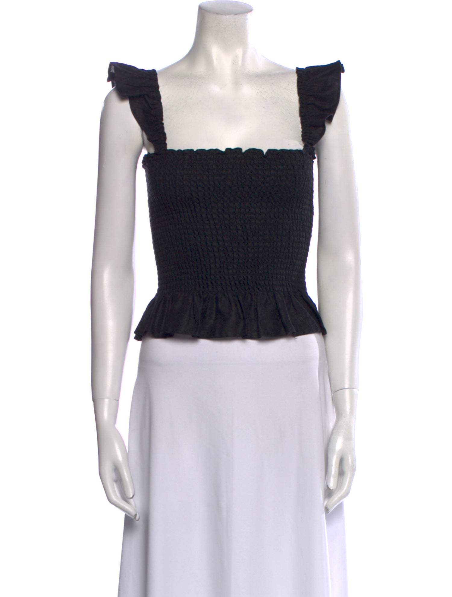 Reformation Linen Square Neckline Crop Top