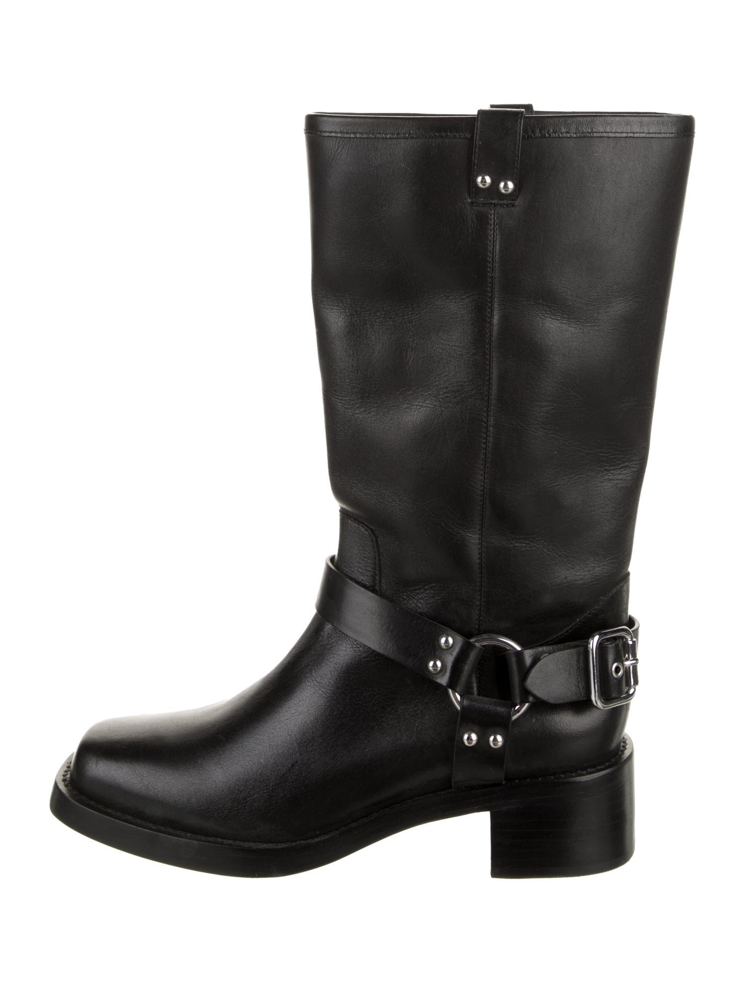 Reformation Leather Studded Accents Moto Boots
