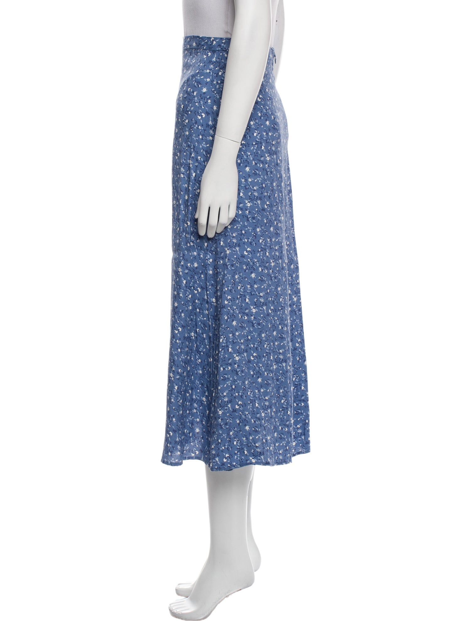 Reformation Floral Print Midi Length Skirt