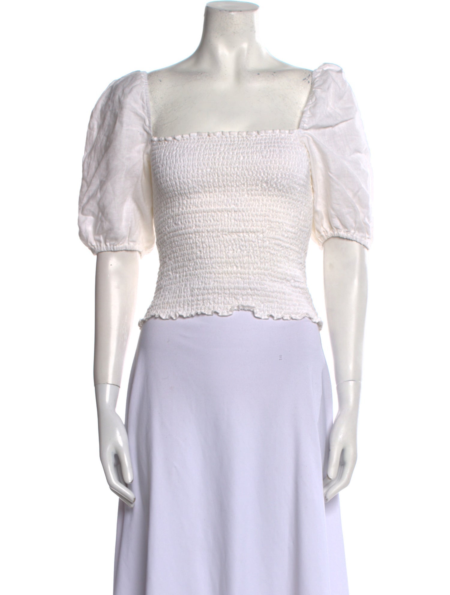 Reformation Linen Square Neckline Crop Top