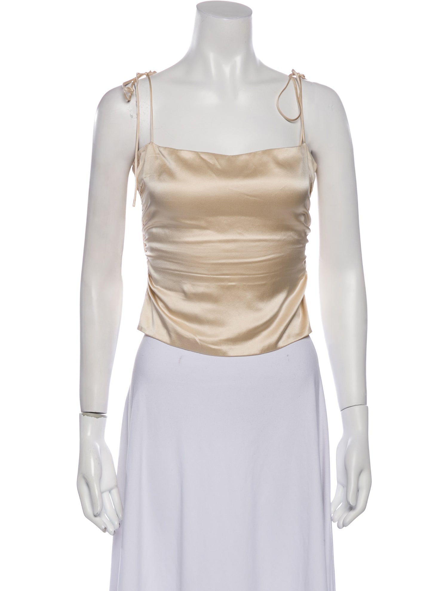 Reformation Silk Square Neckline Crop Top