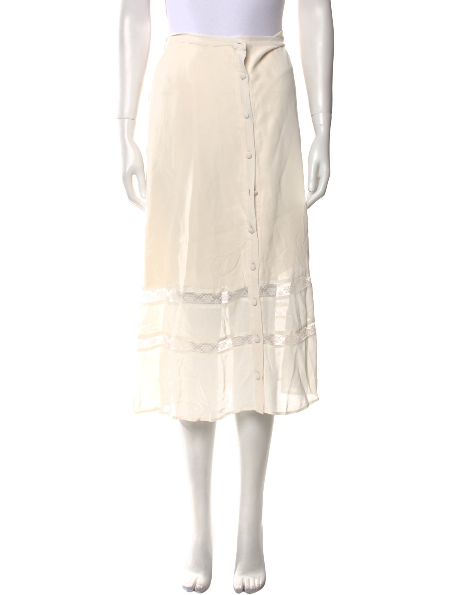 Reformation Lace Trim Embellishment Midi Length Skirt