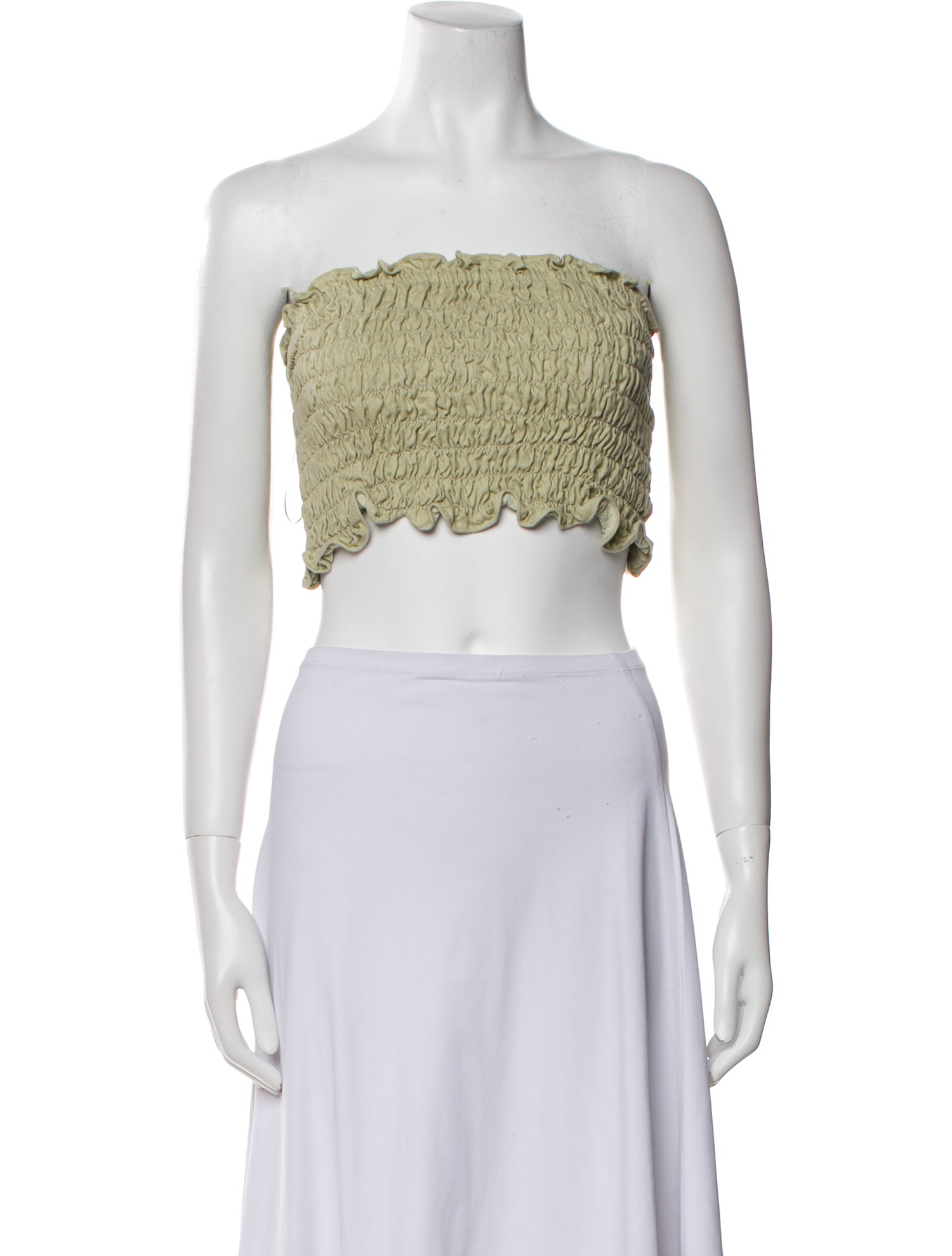 Reformation Linen Strapless Crop Top