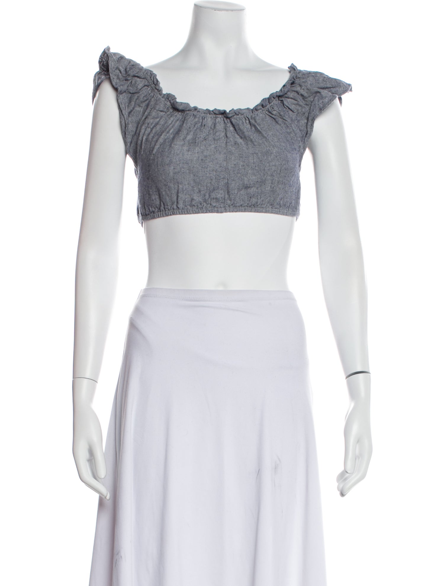 Reformation Scoop Neck Short Sleeve Crop Top