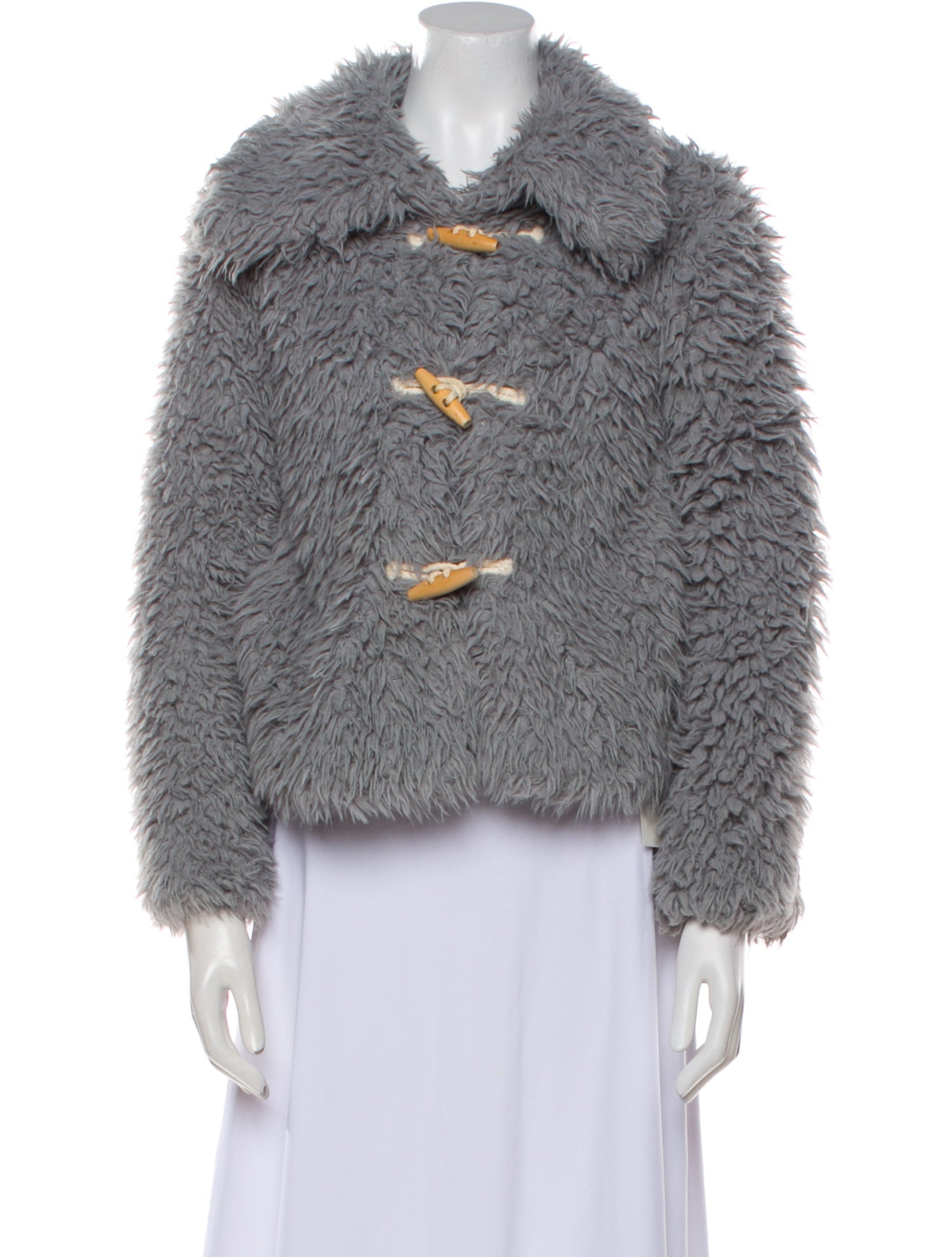 Reformation Silk Faux Fur Jacket