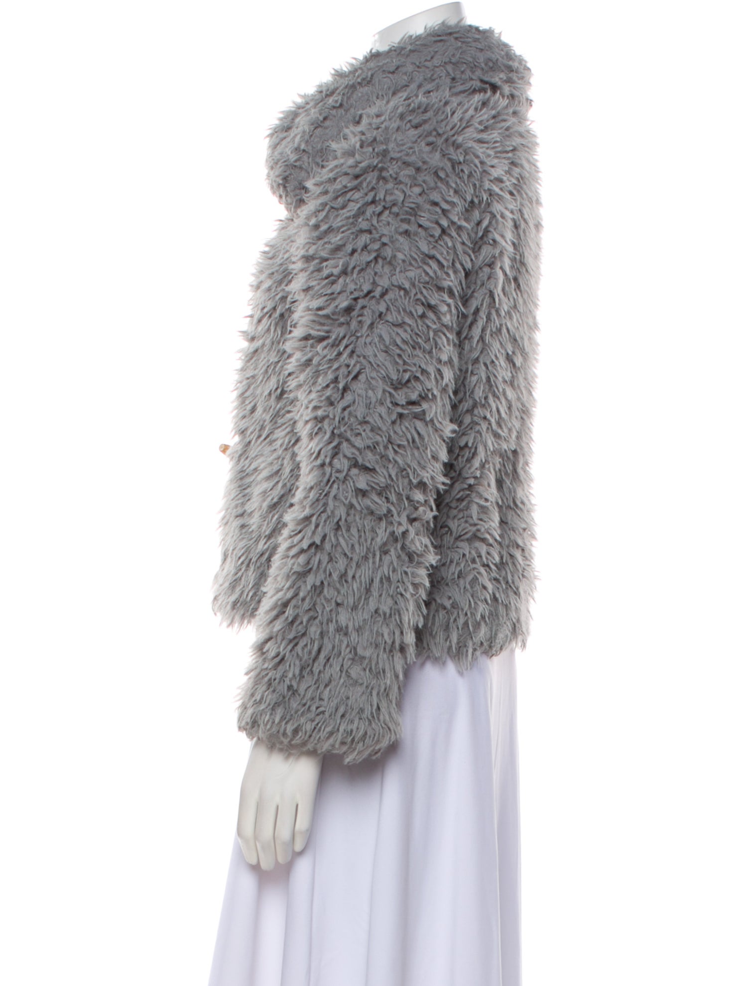 Reformation Silk Faux Fur Jacket