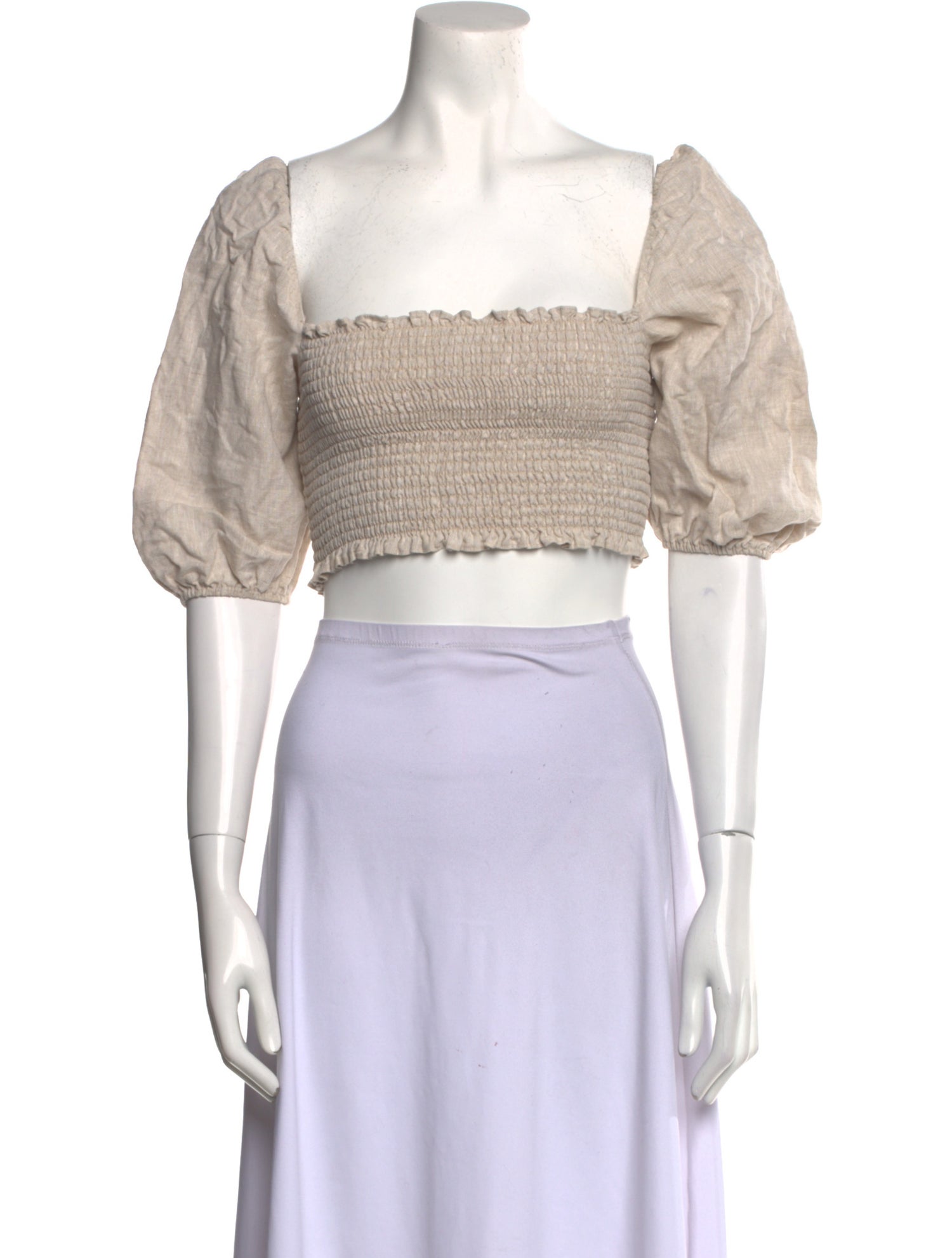 Reformation Linen Square Neckline Crop Top