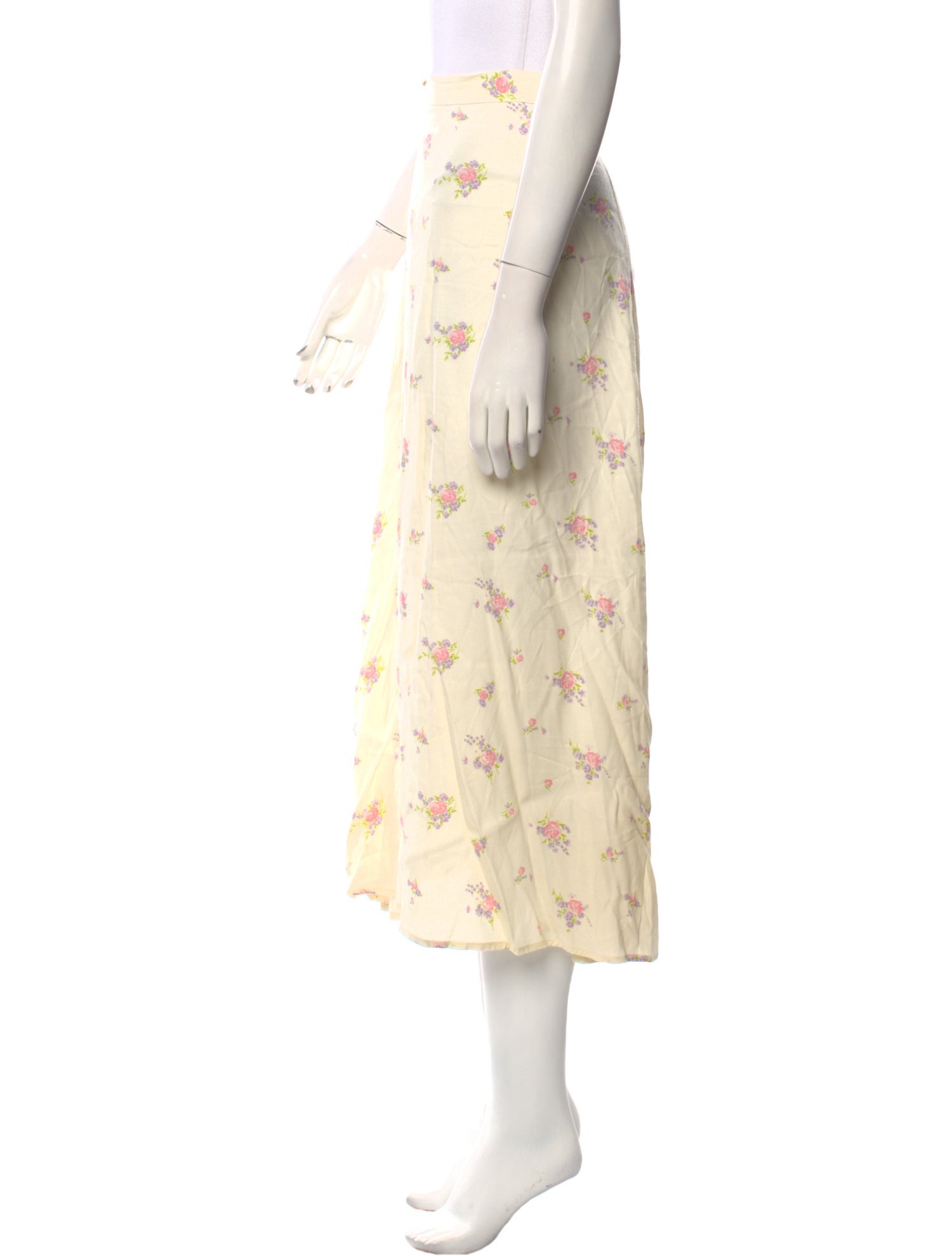 Reformation Floral Print Midi Length Skirt