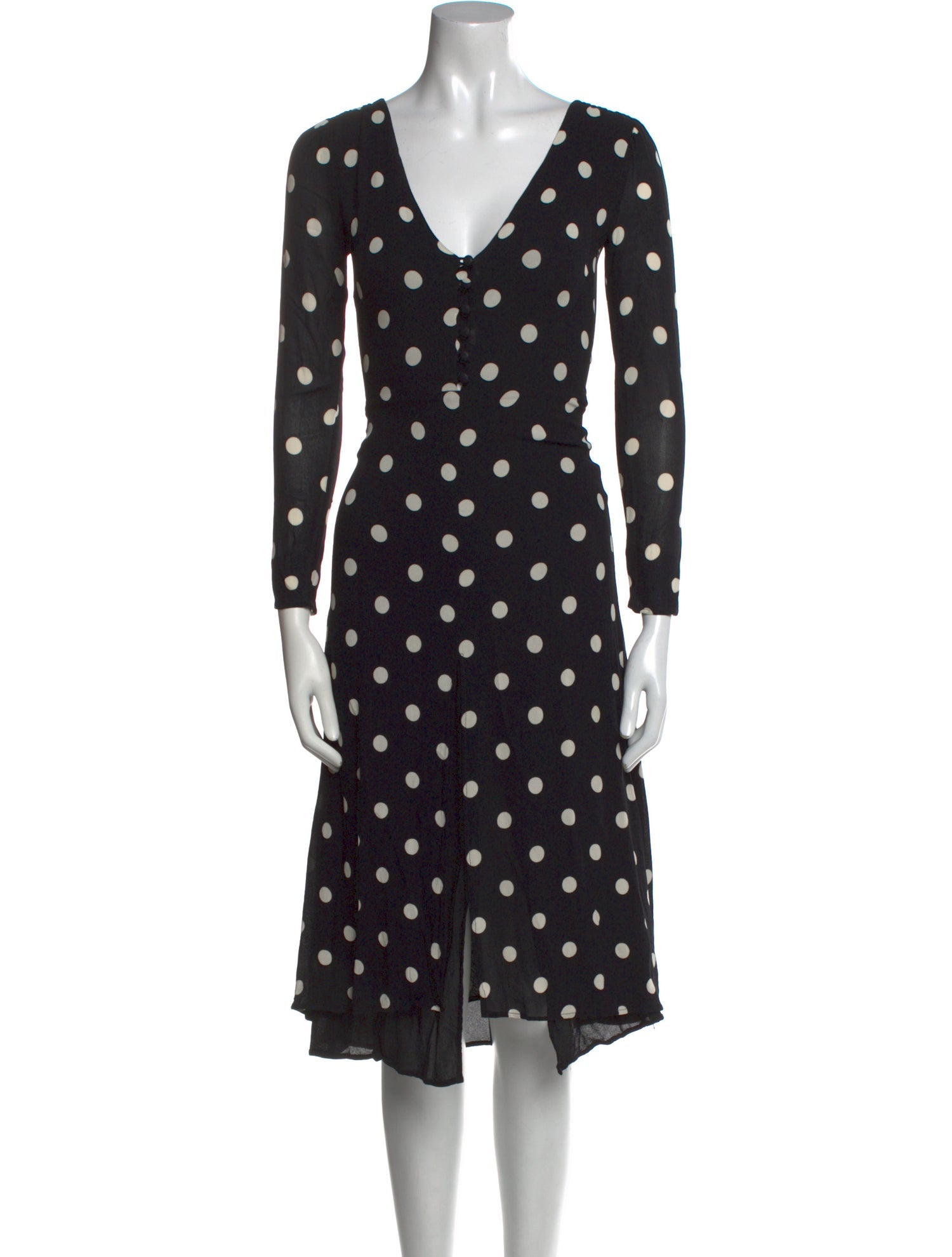 Reformation Polka Dot Print Midi Length Dress