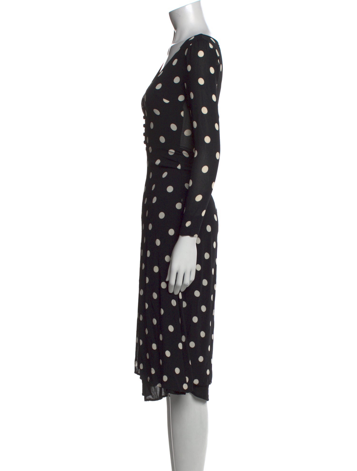 Reformation Polka Dot Print Midi Length Dress