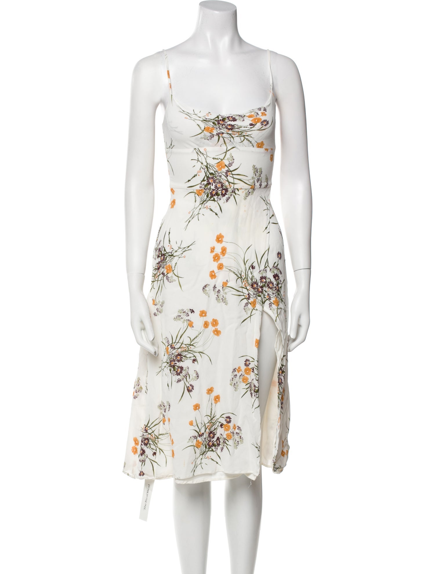 Reformation Floral Print Knee-Length Dress