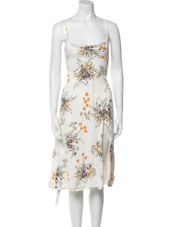 Reformation Floral Print Knee-Length Dress