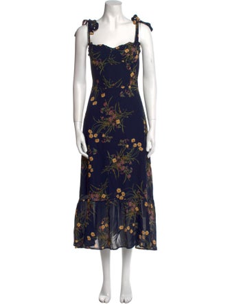 Reformation Floral Print Long Dress
