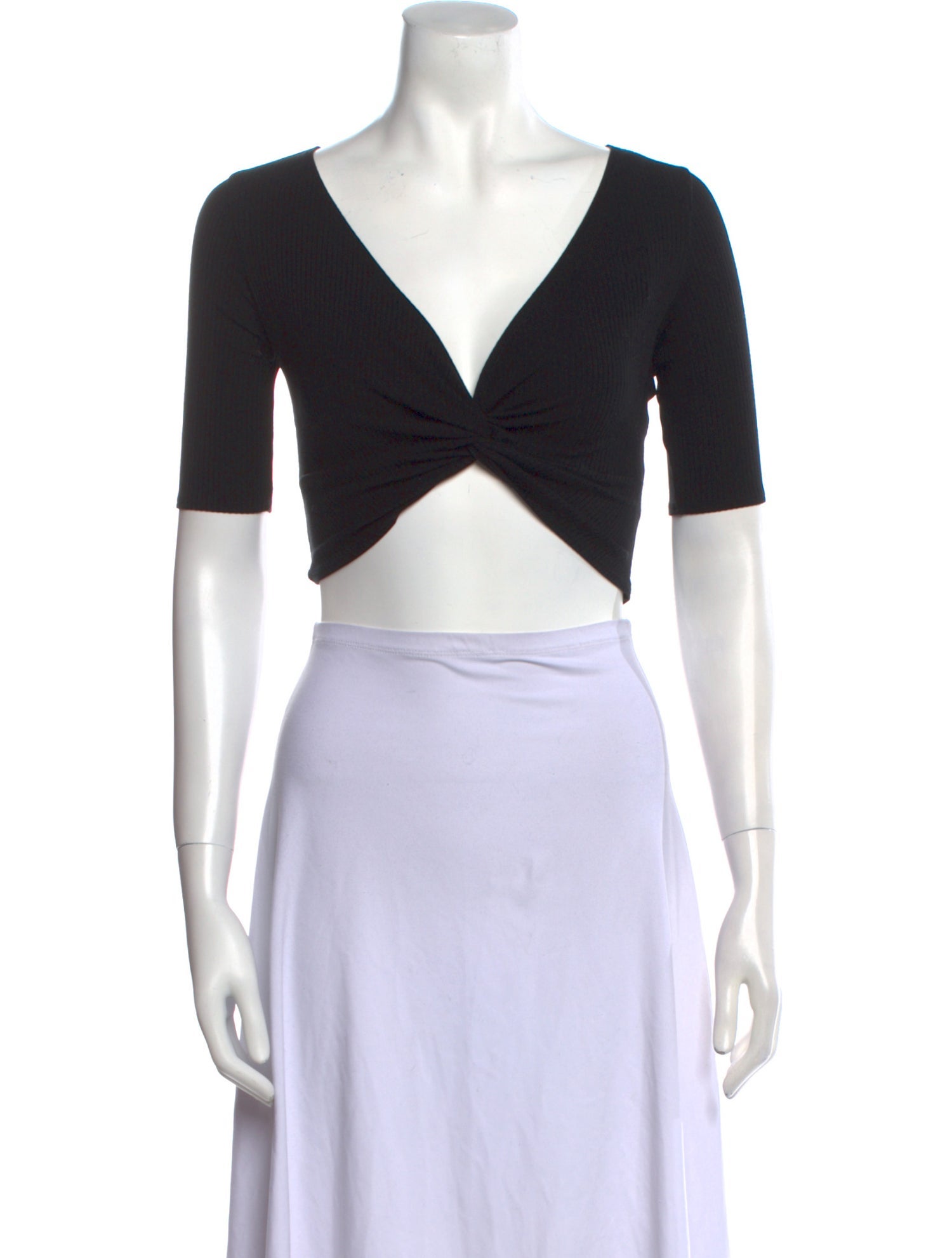 Reformation V-Neck Short Sleeve Crop Top