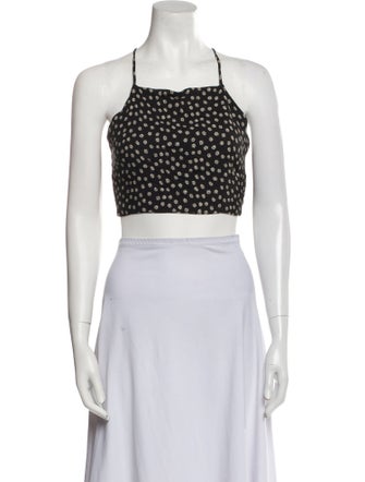 Reformation Floral Print Square Neckline Crop Top