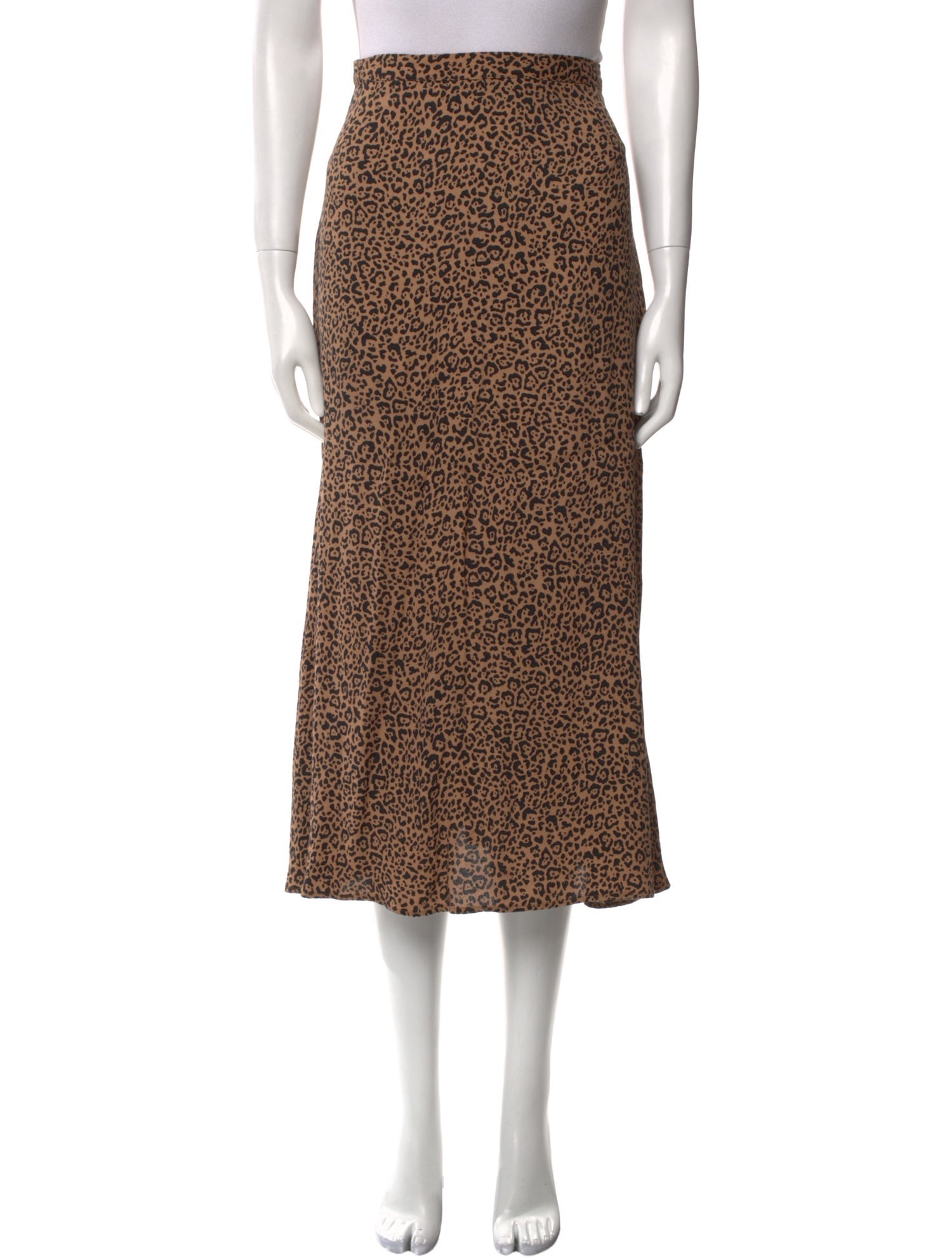 Reformation Animal Print Midi Length Skirt