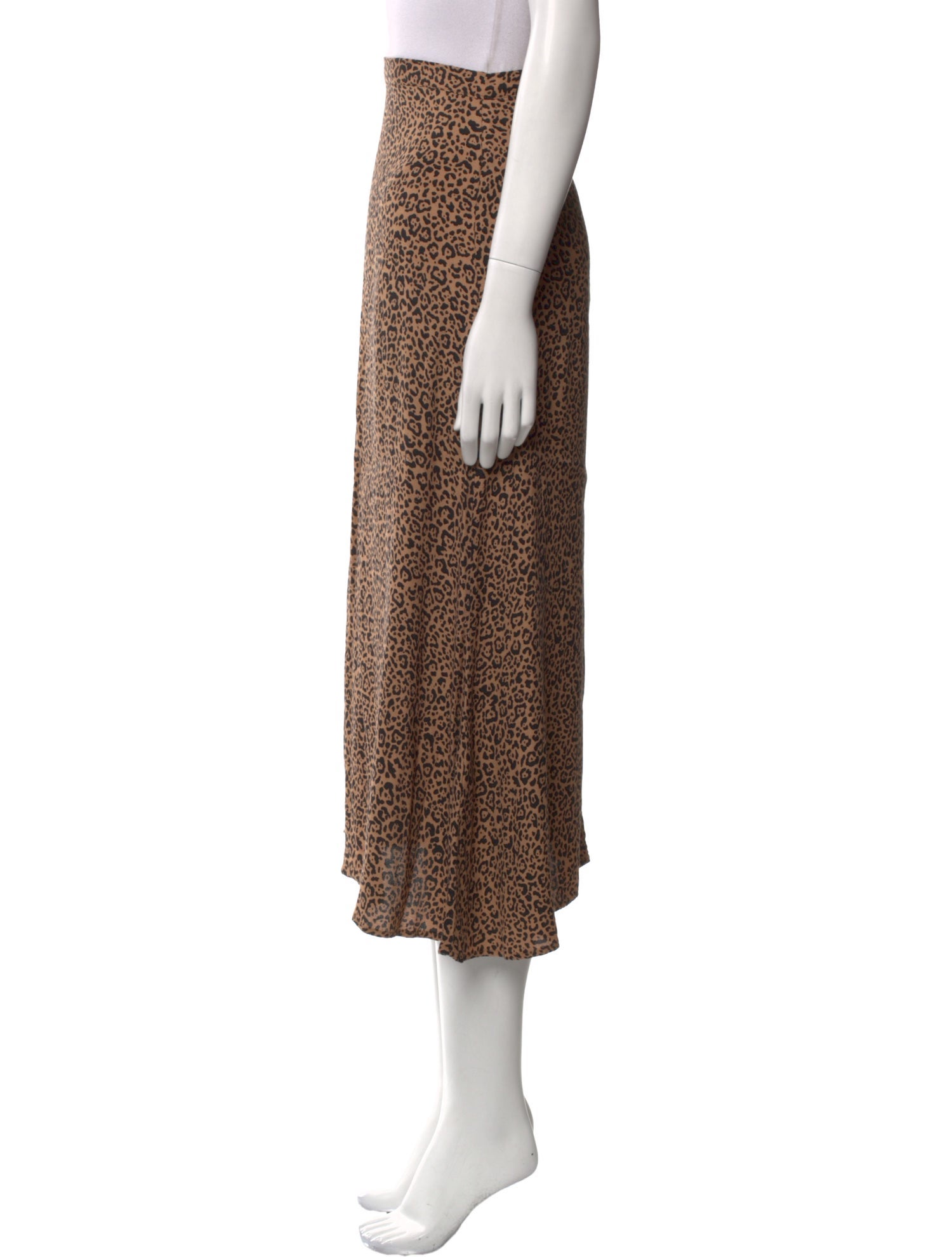 Reformation Animal Print Midi Length Skirt