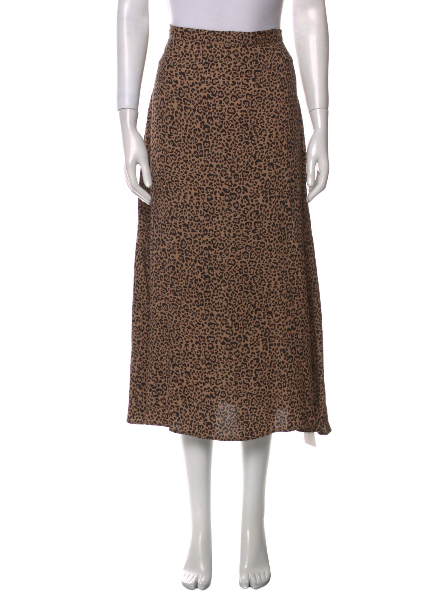 Reformation Animal Print Midi Length Skirt