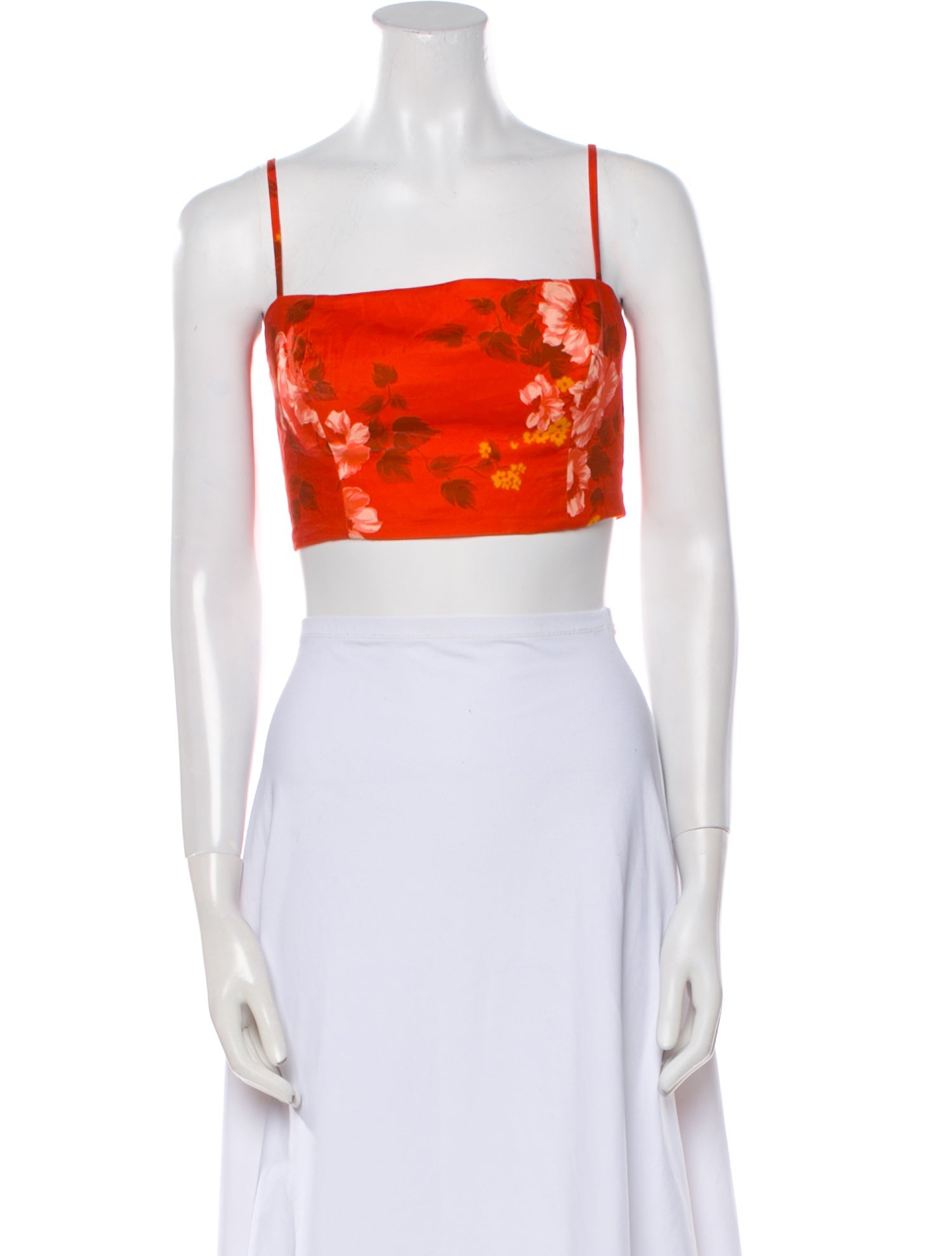 Reformation Printed Square Neckline Crop Top
