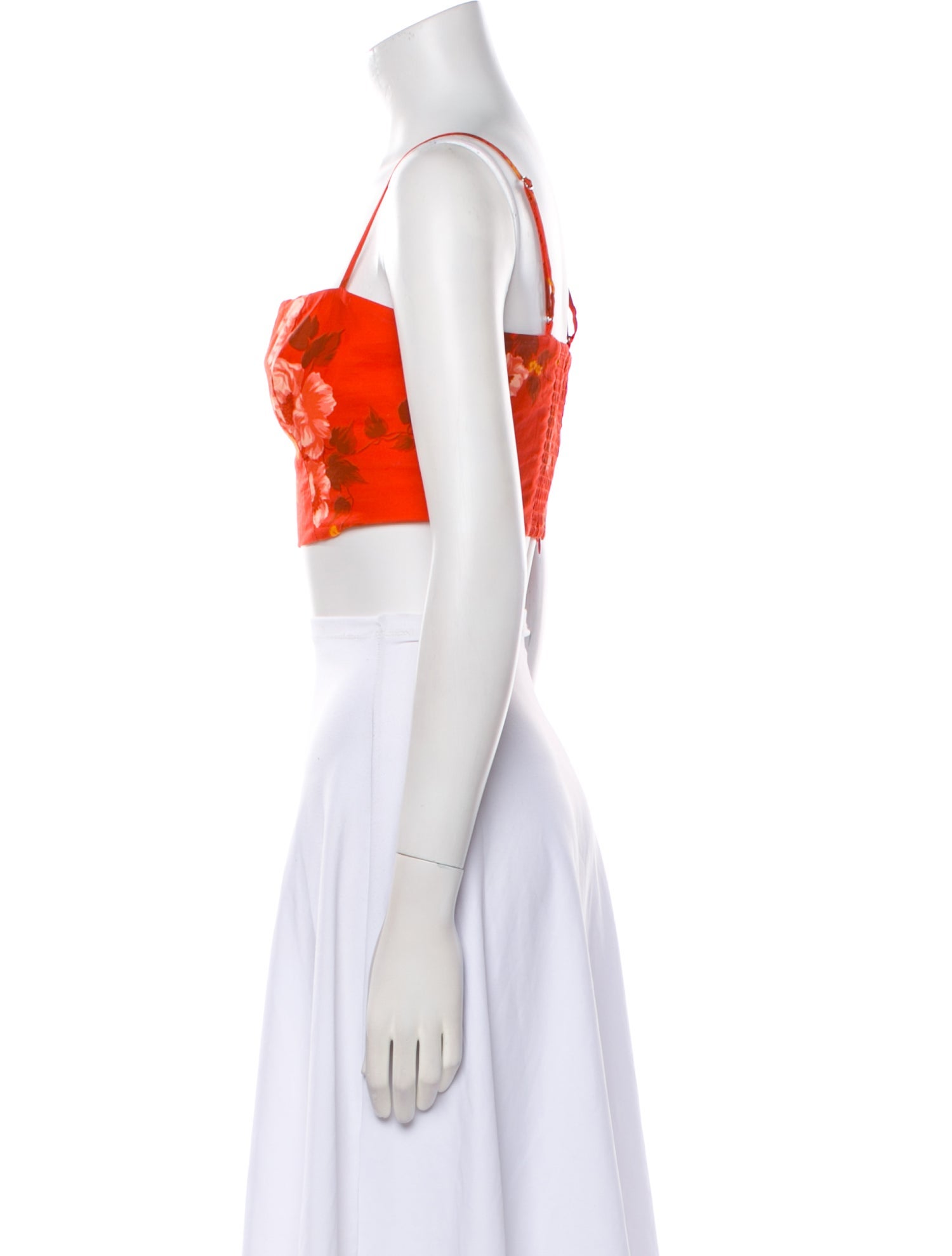 Reformation Printed Square Neckline Crop Top