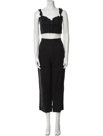 Reformation Linen Bow Accents Pant Set