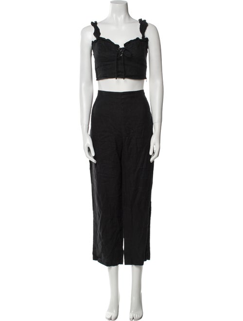 Reformation Linen Bow Accents Pant Set