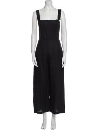 Reformation Linen Square Neckline Jumpsuit