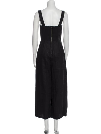 Reformation Linen Square Neckline Jumpsuit