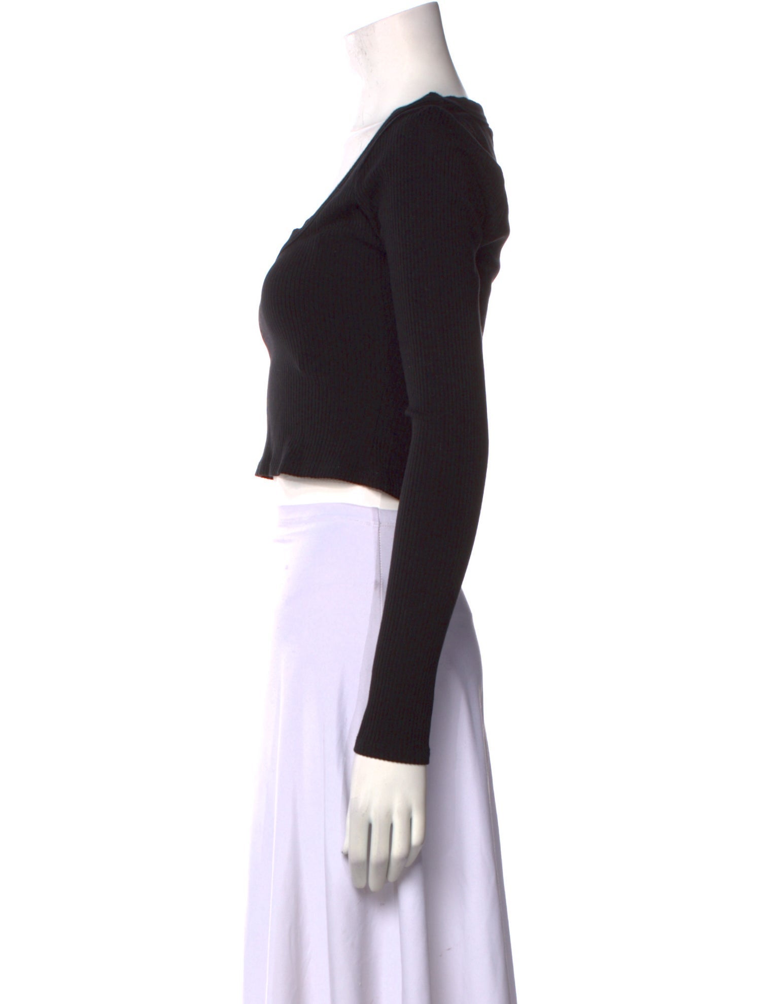 Reformation Scoop Neck Long Sleeve Crop Top