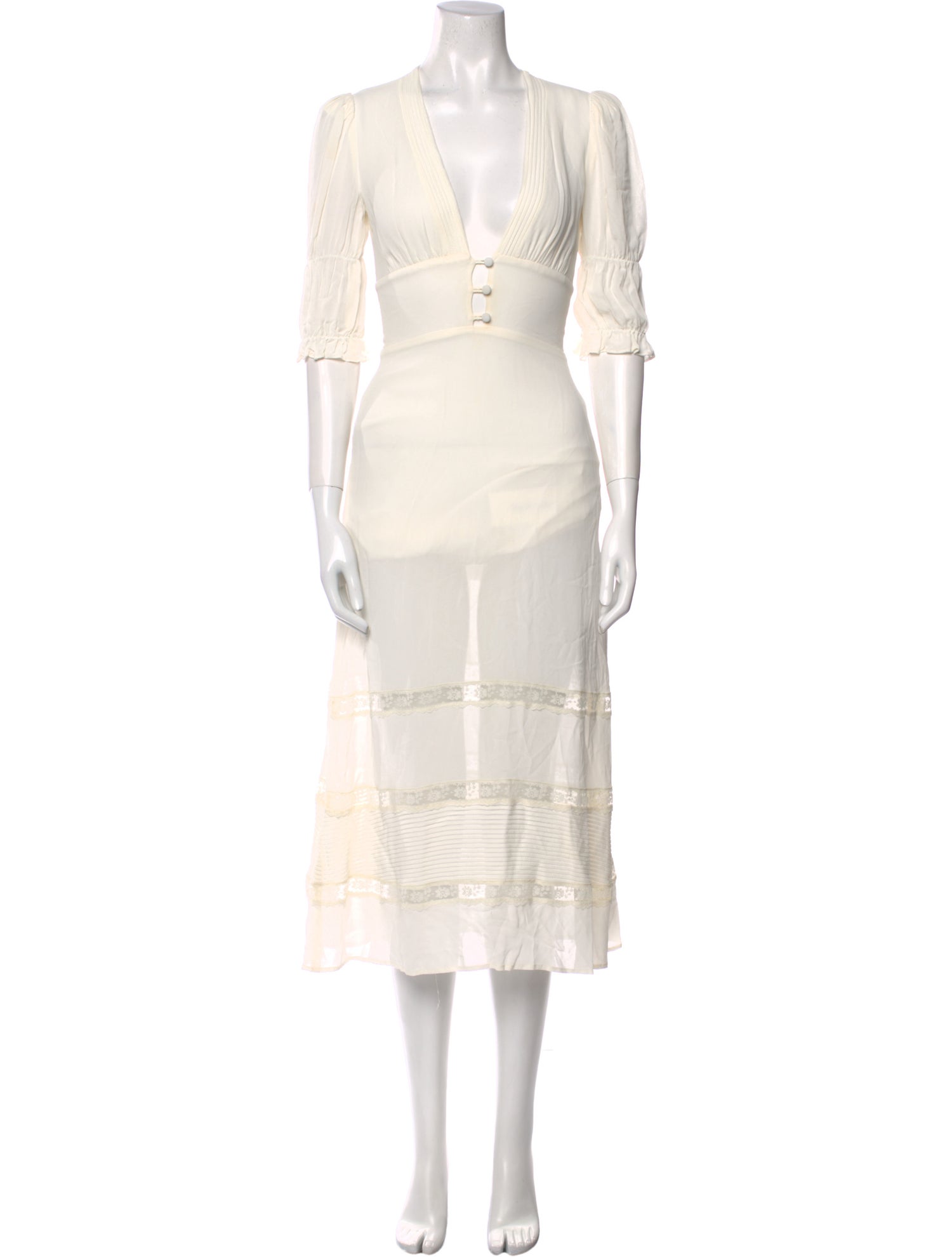 Reformation V-Neck Midi Length Dress