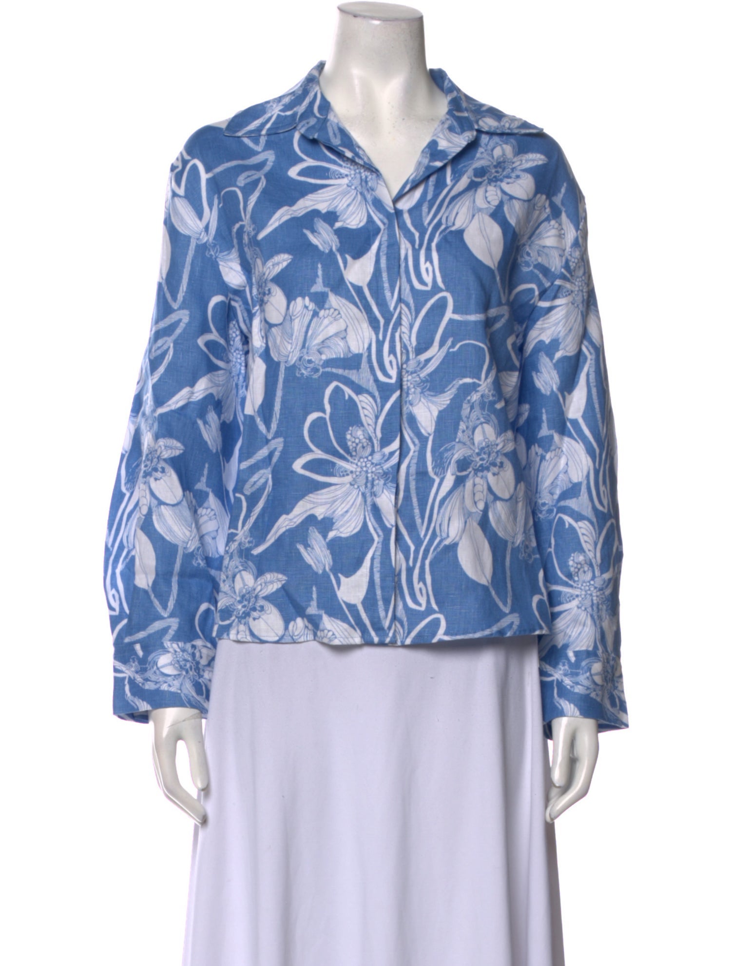 Reformation Linen Floral Print Blouse