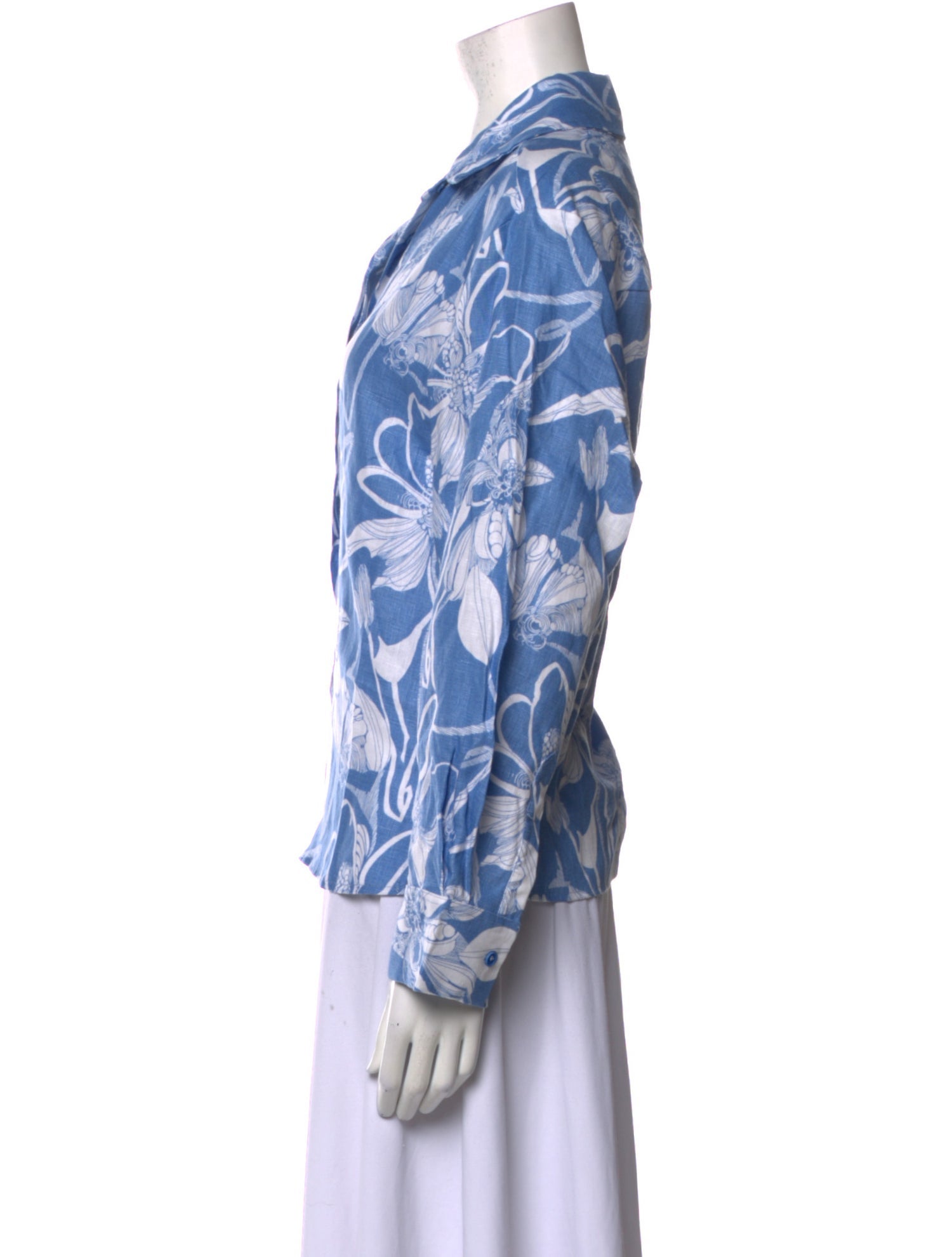 Reformation Linen Floral Print Blouse