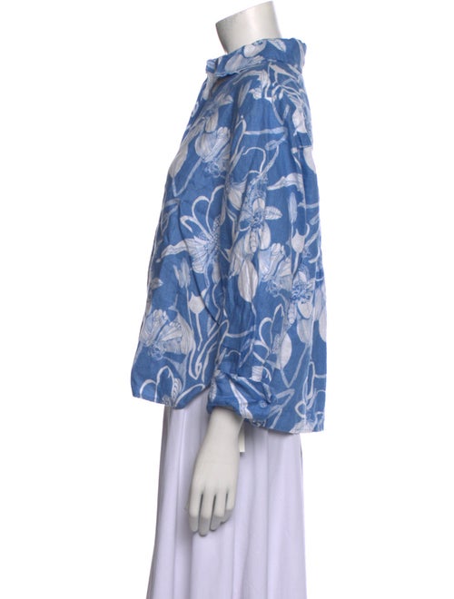 Reformation Linen Printed Button-Up Top