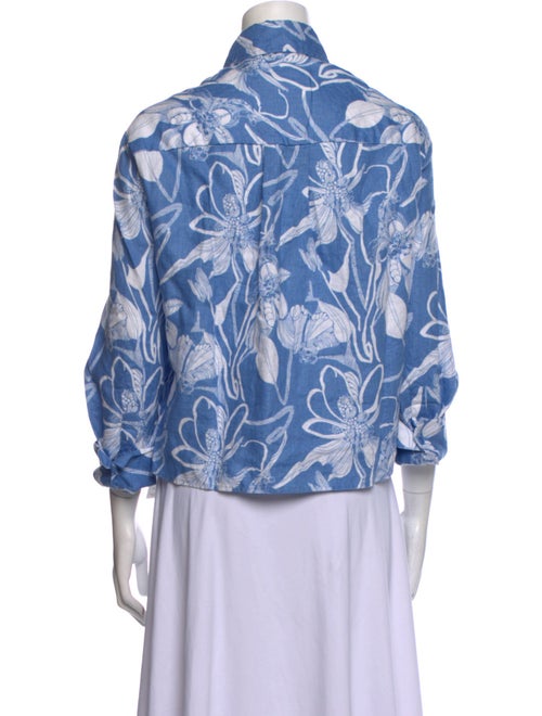 Reformation Linen Printed Button-Up Top