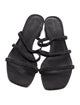 Reformation Leather Ruffle Embellishment Slides