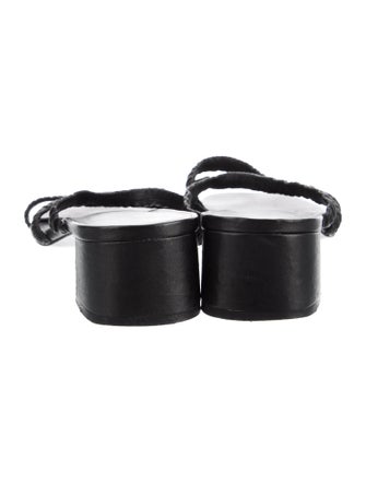 Reformation Leather Ruffle Embellishment Slides