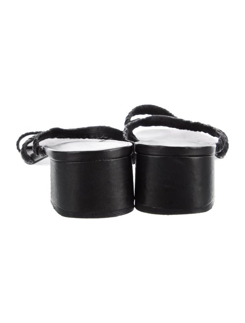 Reformation Leather Ruffle Embellishment Slides