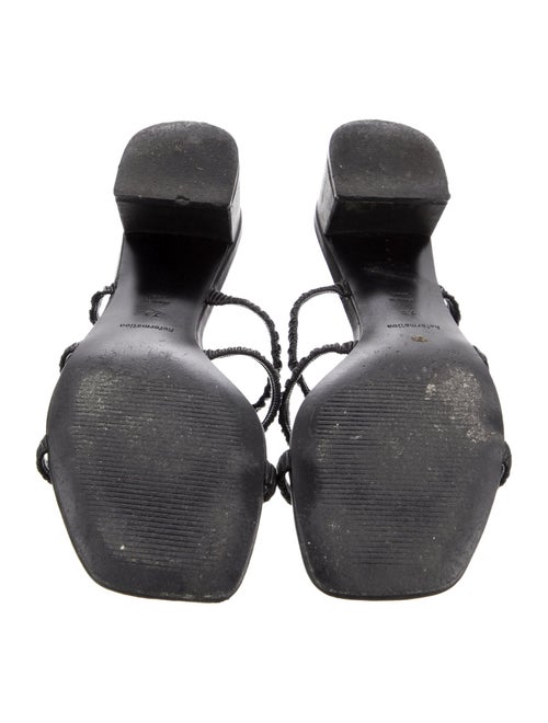 Reformation Leather Ruffle Embellishment Slides