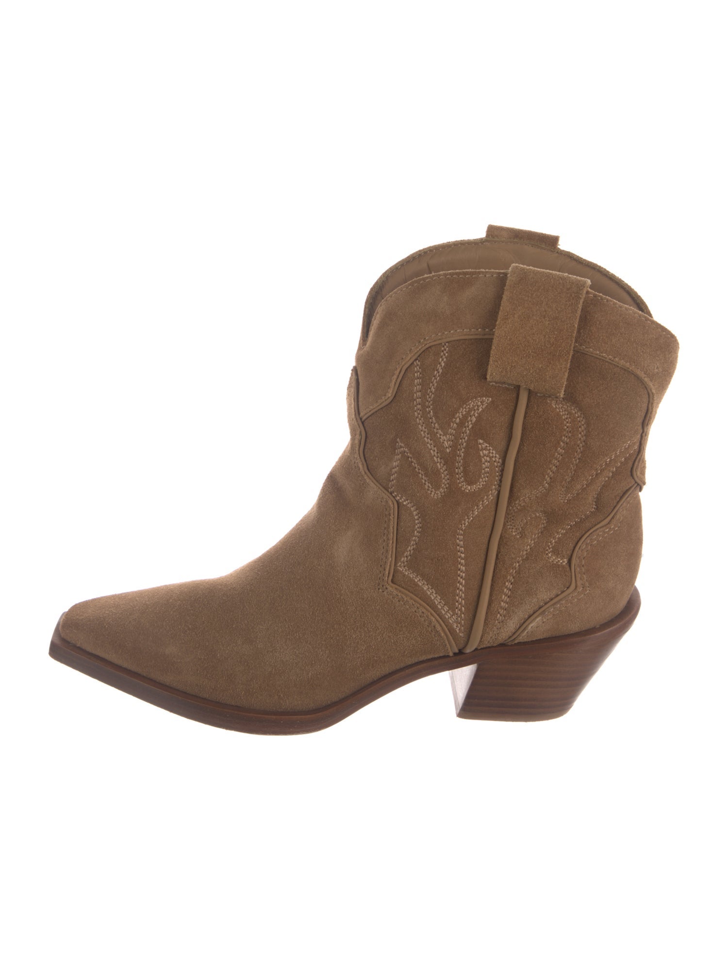 Reformation Suede Patterned Western Boots