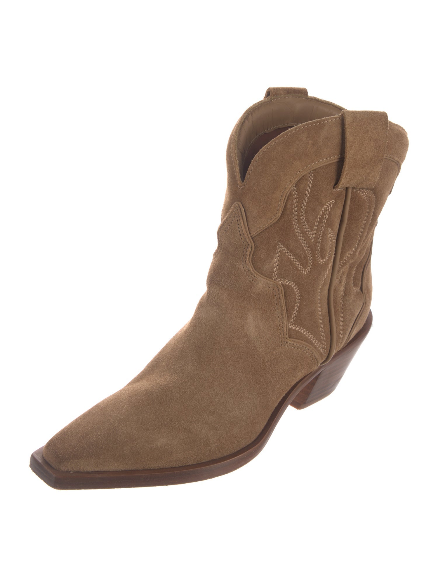 Reformation Suede Patterned Western Boots