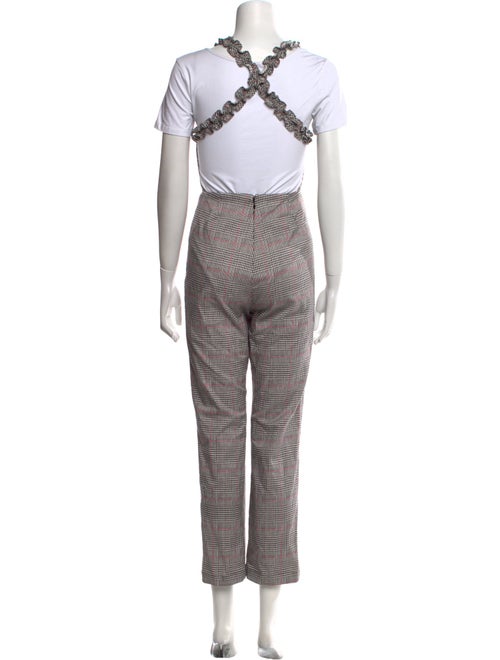 Reformation Houndstooth Print Square Neckline Jumpsuit