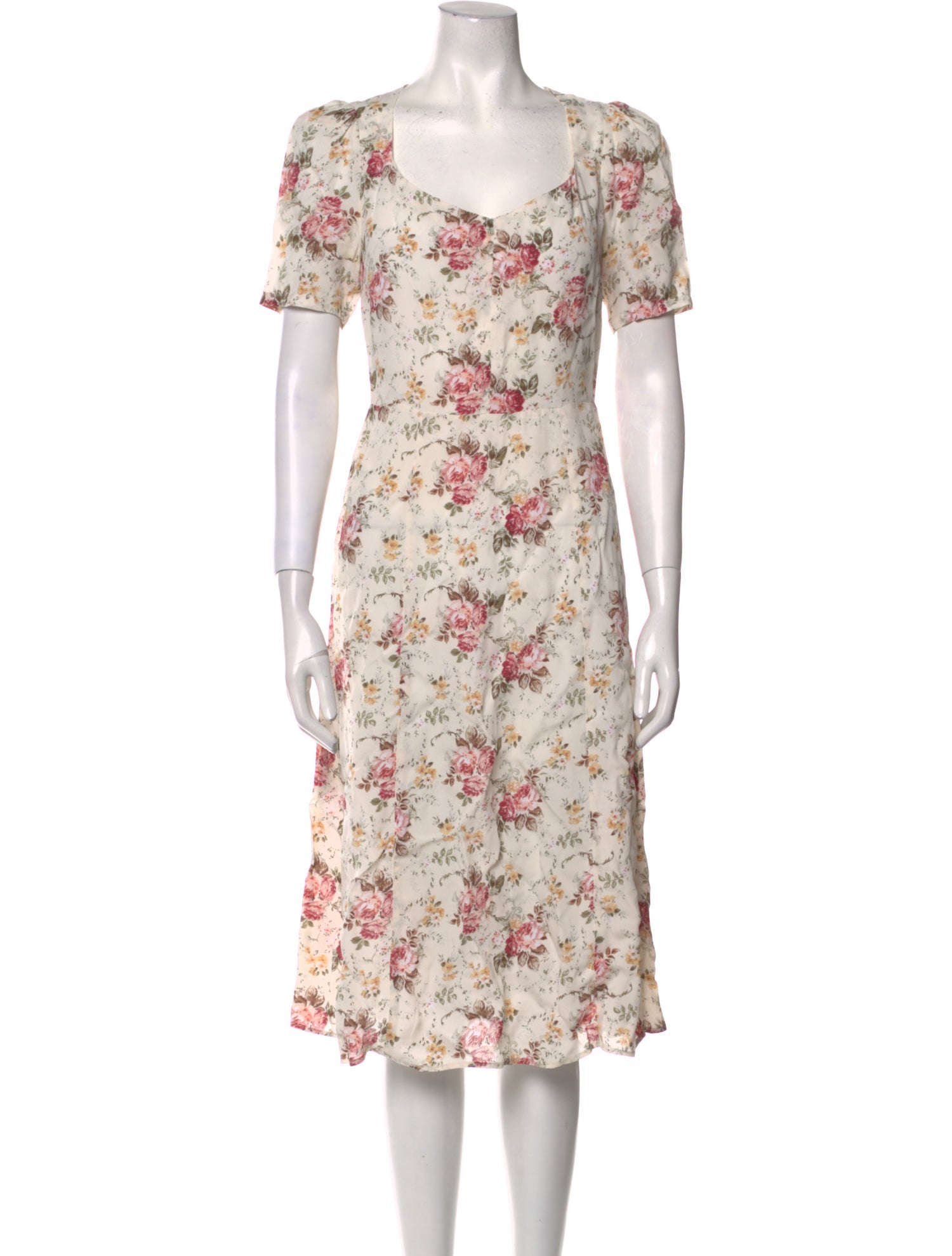 Reformation Floral Print Midi Length Dress
