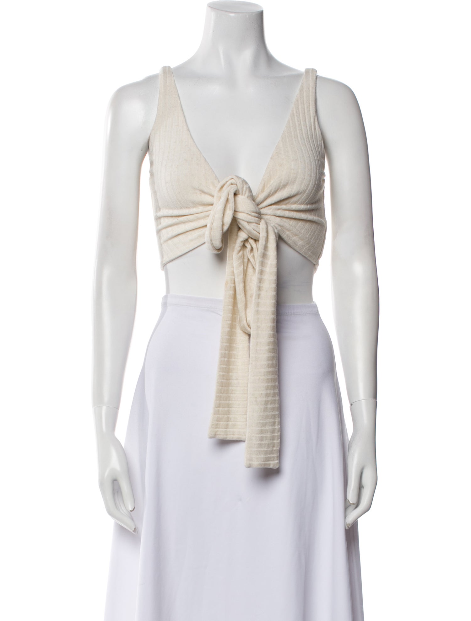 Reformation V-Neck Sleeveless Crop Top