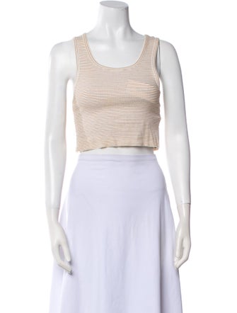 Reformation Striped Scoop Neck Crop Top