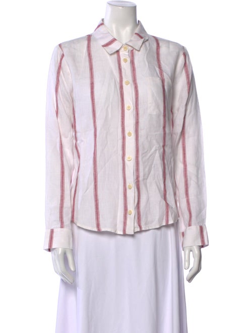 Reformation Linen Striped Button-Up Top