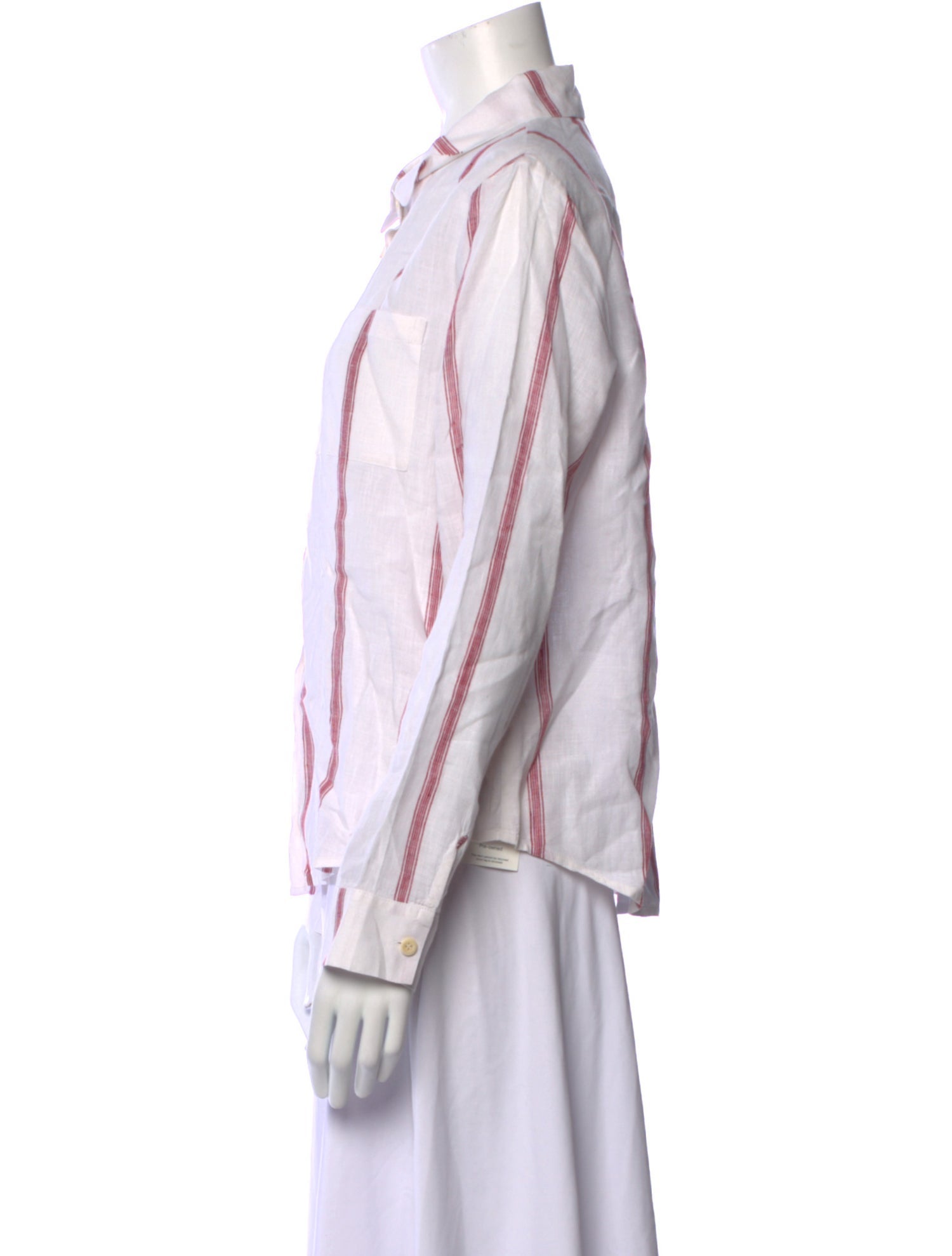 Reformation Linen Striped Button-Up Top