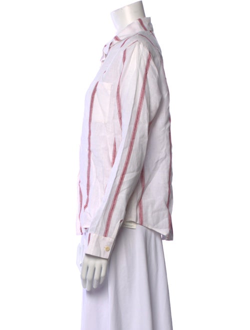 Reformation Linen Striped Button-Up Top