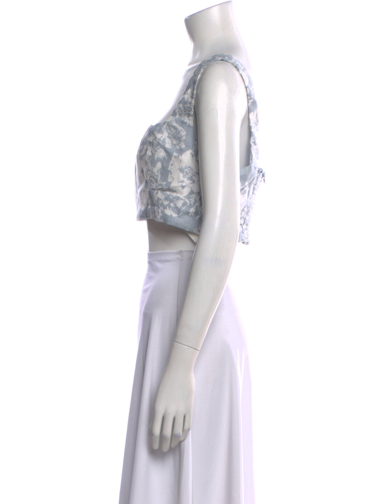 Reformation Linen Floral Print Crop Top