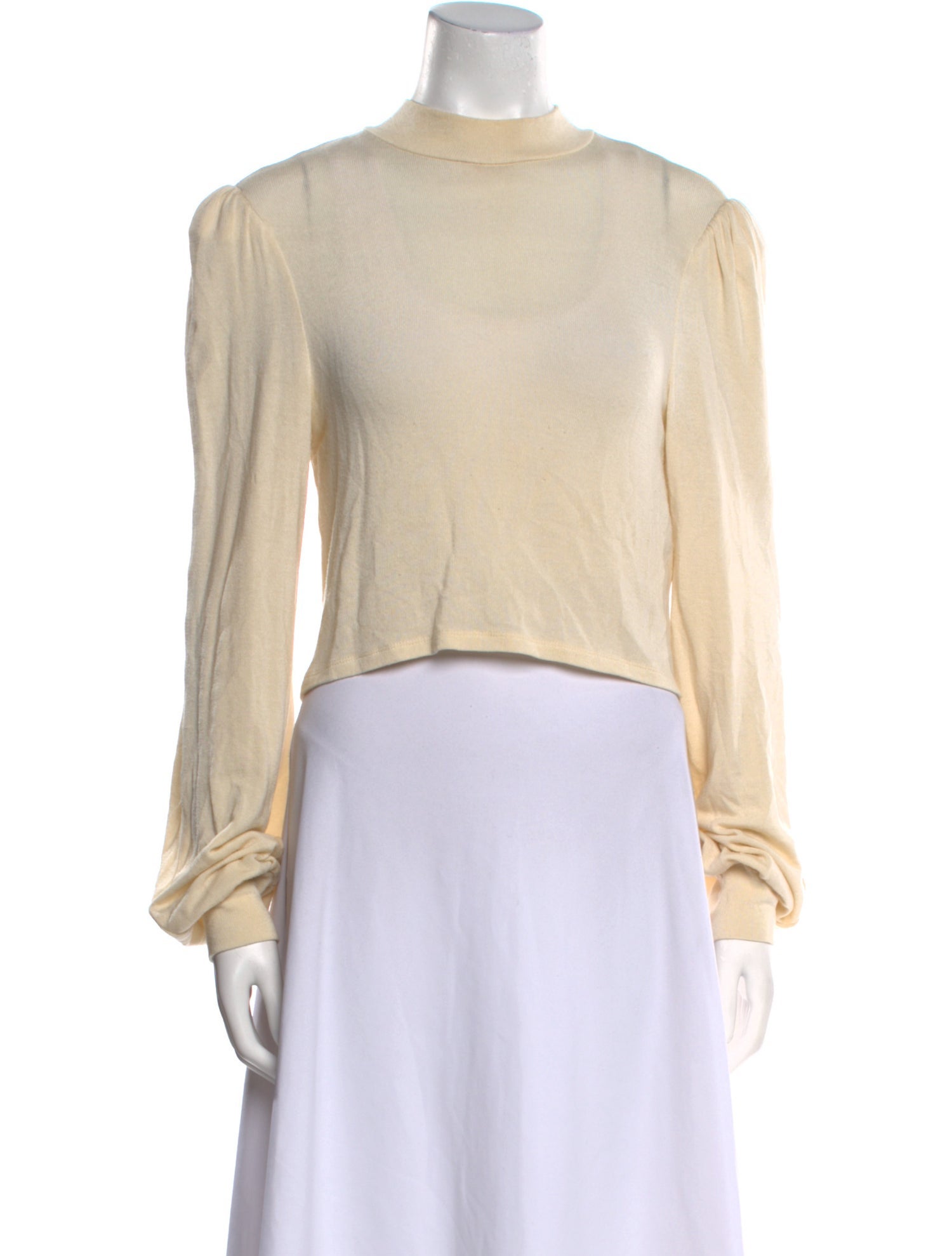 Reformation Mock Neck Long Sleeve Crop Top