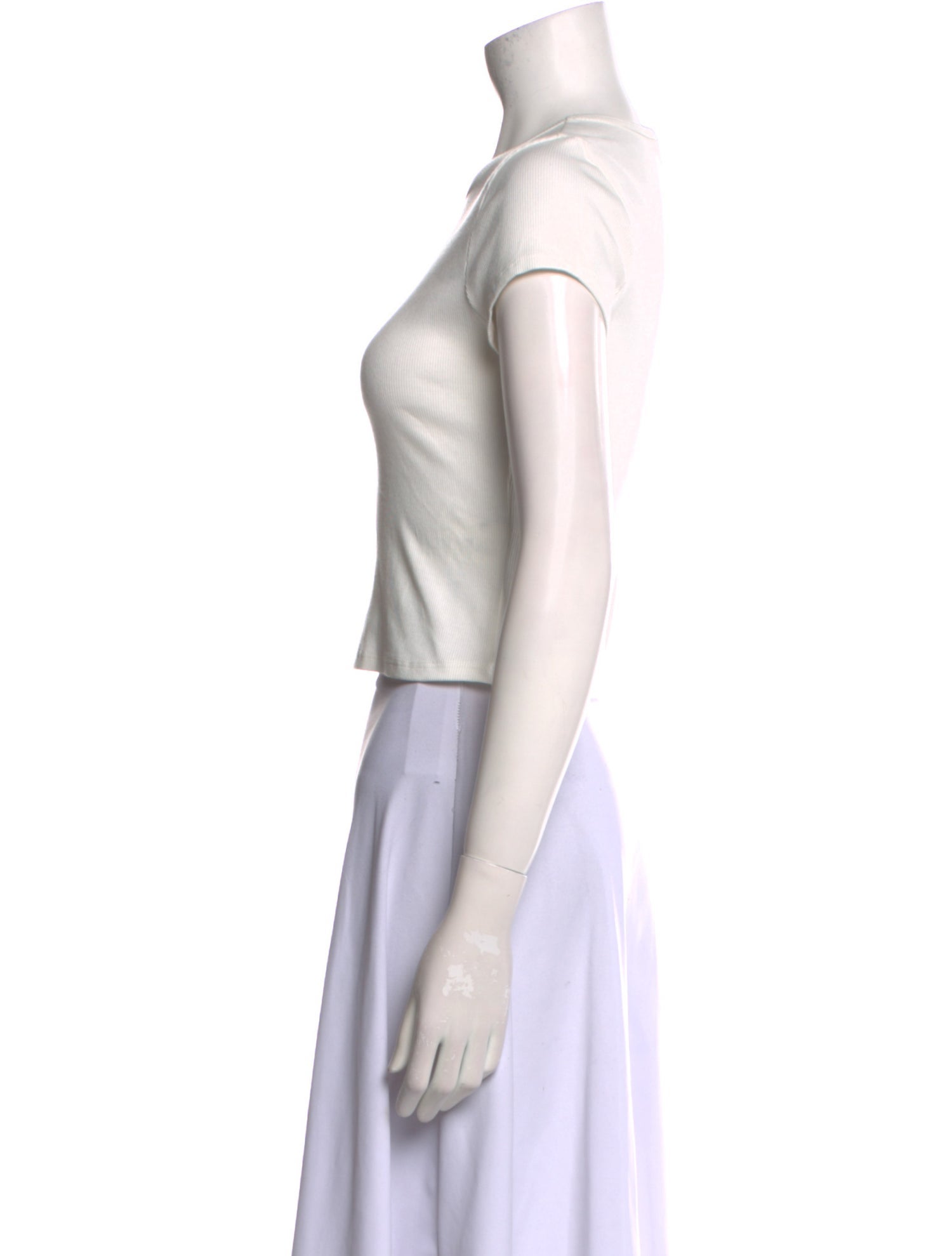 Reformation Crew Neck Short Sleeve Crop Top